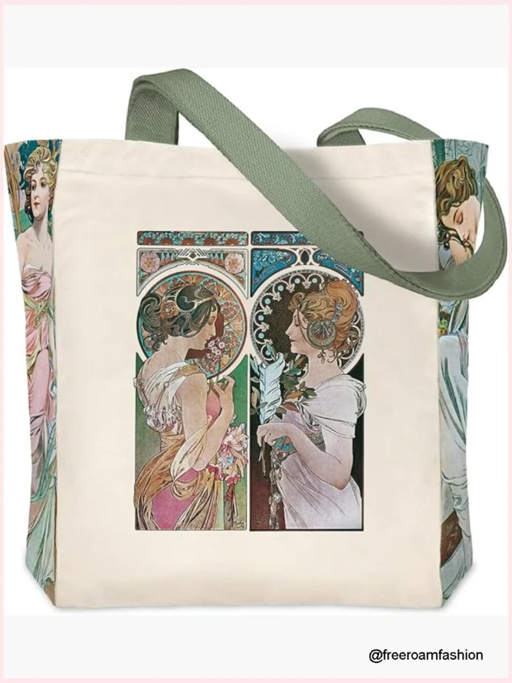 Large Canvas Tote Bag Reusable Grocery Shopping Shoulder Bag